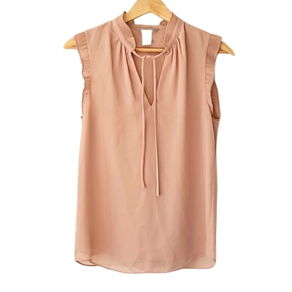 H&M Flutter Sleeve Textured Blouse